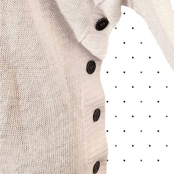 Lightweight white Sweater with multiple button detail on one side - Picture 2 of 3